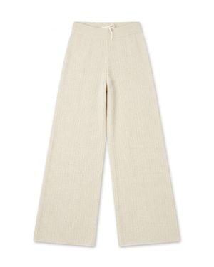 Maison Lointaine Neutrals Signature Trousers Ribbed Rice Apricot - White