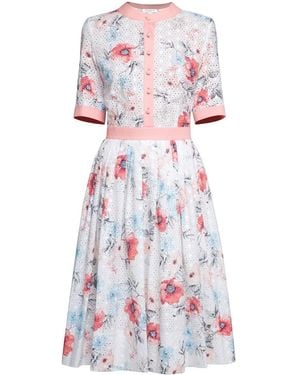 Rumour London Toscana Floral Print Broderie Anglaise Midi Dress - Multicolour