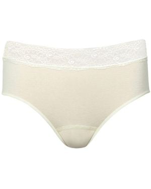 Zd - Zero Defects Neutrals Atenea High-Waist Lace Brief – Softness With Soy Fibre - White