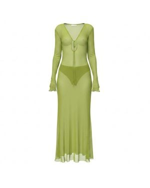 Alia Studio Améthyste Maxi Mesh Dress - Green