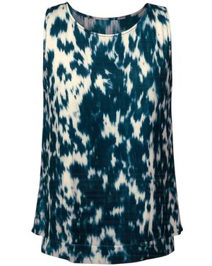 Oh!Zuza Neutrals Echo Viscose Satin Top – Print - Green