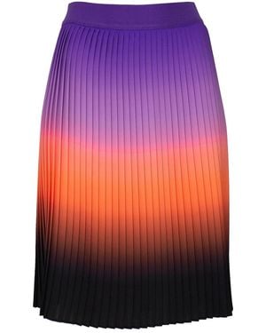 Lalipop Design Knee-length Pleated Ombre Skirt - Purple