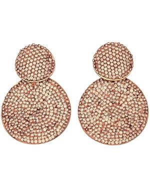 Crystals and Co Peach Double Drop Earrings - Natural