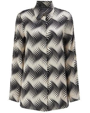 Exquise Printed Viscose Shirt - Gray