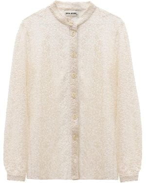 Julia Allert Neutrals Romantic Sheer Straight-Fit Lace Shirt Ecru - Natural