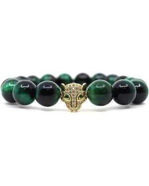 Shar Oke Tiger's Eye & Jaguar Bracelet - Green