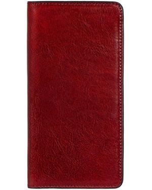 Time Resistance Leather Coat Wallet - Red
