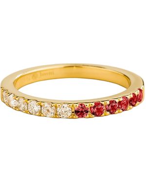 Juvetti Dimi Ruby & Diamond Half Eternity Ring - Metallic