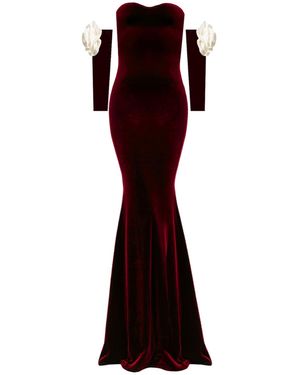 Nur Karaata Versailles Rose Burgundy Gown - Red