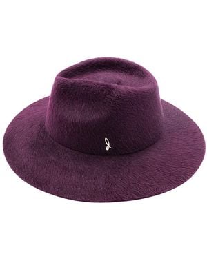 DORIA 1905 Burgundy Melousine Lapin Felt Wide-Brimmed Hat - Purple
