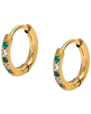 Mg Jewelry Palma Emerald Waterproof Huggies - Metallic