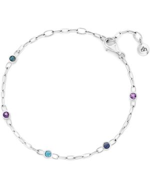 Dinny Hall Colored Gemstone Paperclip Chain Bracelet - Metallic