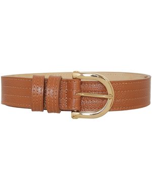BeltBe Arch Metal Buckle Leather Belt - Brown