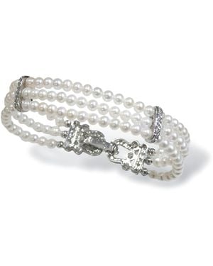 Ninemoo Interlace Triple Pearl Bracelet - White