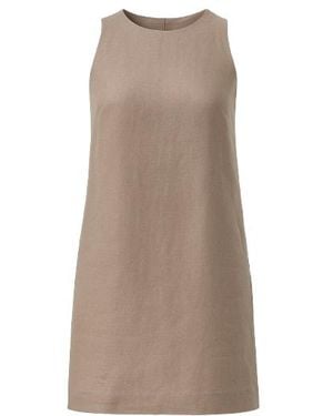 Conquista Taupe Sleeveless Sack Dress - Natural