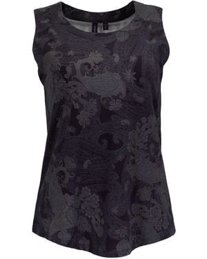 lords of harlech Tina Paisley Explosion Muscle Tank - Blue