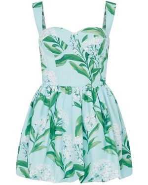 Sour Figs Lilac Blossom Bustier Mini Dress - Green