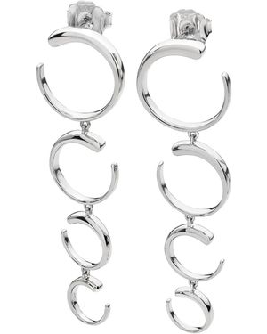 Lucy Quartermaine Solid Sterling Quarter Luna Earrings - White