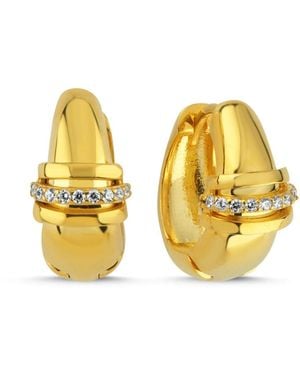 LINYA JEWELLERY Stone Mini Hoop Earrings - Yellow