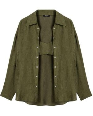 Nocturne Neutrals Relaxed Button-Down Shirt - Green