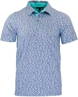 lords of harlech Pietro Petal Trio Polo Shirt - Blue