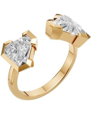 Aya Fine Jewelry 2.58 Ct Double Trillion Cut Lab Grown Diamond Ring - Metallic