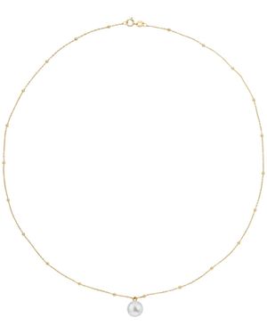 Ora Pearls Sphera Fine Chain Small Pearl Necklace - Metallic