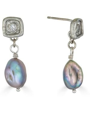 Loni Paul Jewelry Keshi Pearl Drop Earrings - Blue