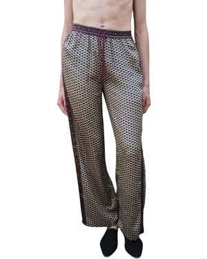 Monzlapur New York Embossed Botanic Crepe Pant - Grey