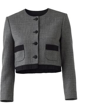 Exquise Regular Pocketed Cropped Amias Jacket - Black