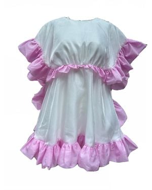 Madeleine Simon Studio Otherworldly A Ruffle Cape Dress - Purple