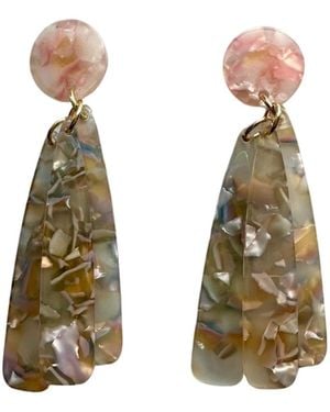 CLOSET REHAB Colorful Acrylic Petal Drop Earrings - Metallic