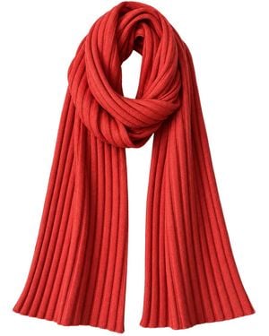 Seren London Ribbed Wool Scarf - Red