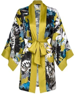 X Intima Short Satin Robe - Yellow