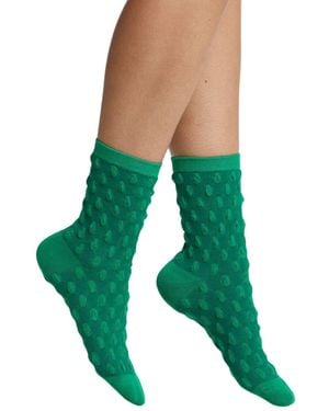 HIGH HEEL JUNGLE by KATHRYN EISMAN Waffle Combed Cotton Socks - Green
