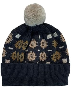 Mabli Neutrals Carthen Pom Beanie - Blue
