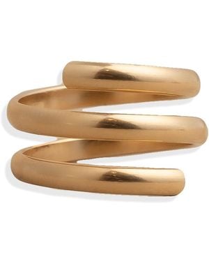 Kate Koel Spiral Statement Ring Sculptural Coil Band Filled - Natural