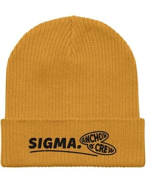 Anchor and Crew Mustard Sigma Gen. Organic Cotton Embroidered Beanie - Yellow