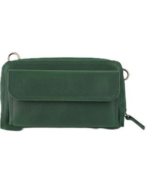 Springmoonatelier Handmade Deep Leather Crossbody Bag - Green