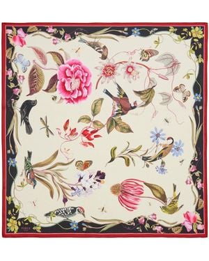 Fable England Wonderland Scene Ivory Square Scarf - White