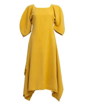Bianca Popp Puff Dress With Flaps - Yellow