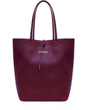 Betsy & Floss Milan Soft Leather Tote Bag - Purple