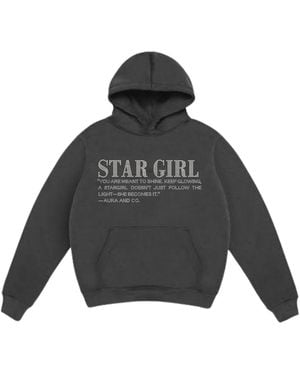 Aura & Co Stargirl Rhinestone Hoodie - Gray
