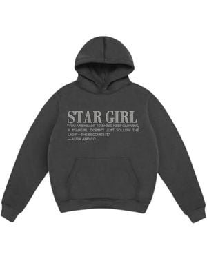 Aura & Co Stargirl Rhinestone Hoodie - Gray