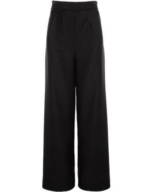 AVENUE No.29 Wool Wide Leg Pants - Black