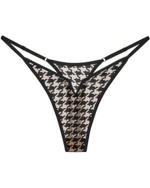 Perilla Lingerie Oxford V Thong - Black