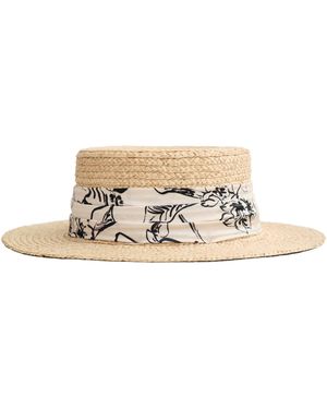 Lost Pattern La Isla Straw Hat With Ribbon Band - Natural