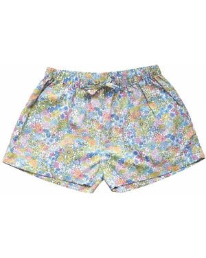 Lime Tree Design Liberty Margaret Annie Boxer Style Shorts - Blue