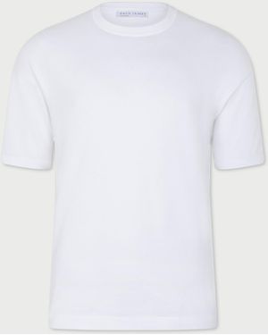 Paul James Knitwear Ultra Fine Cotton Silass Oversized Knitted T-Shirt - White