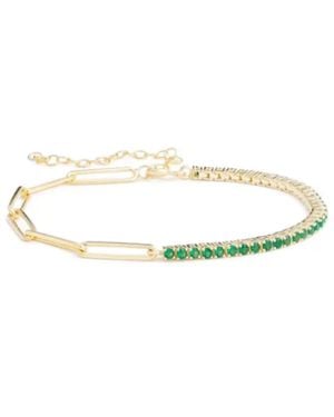SHYMI Half Paper Clip & Tennis Bracelet - Metallic